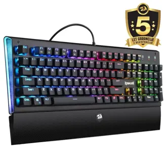 Tipkovnica Redragon Aryaman K569 RGB, žičana, gaming, mehanička, red switches, crna