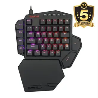 Tipkovnica Redragon Diti Elite K585RGB-KS, bežična, gaming, mehanička, brown switches, RGB, crna