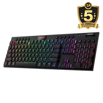 Tipkovnica Redragon Horus K618 RGB Pro, bežična, gaming, mehanička, red switches, RGB, crna