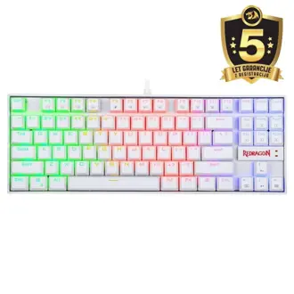 Tipkovnica Redragon Kumara 2 K552-2 RGB, žičana, gaming, mehanička, blue switches, TKL, bijela