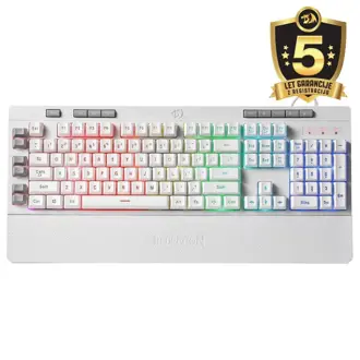 Tipkovnica Redragon Shiva K512, žičana, gaming, membranska, RGB, bijela