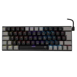 Tipkovnica White Shark GK-002122 Wakizashi, žičana, gaming, mehanička, blue switches, HR layout, LED, TKL, crno-siva