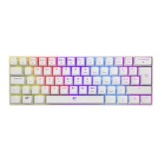 Tipkovnica White Shark GK-2022 Shinobi, žičana, gaming, mehanička, red switches, TKL, HR Layout, RGB, bijela