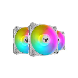 Ventilator za kućište Asus TUF Gaming TF120 ARGB, 120mm, PWM, bijeli (3 komada)