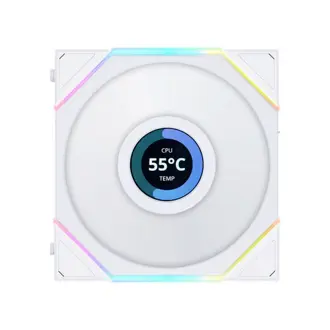 Ventilator za kućište Lian li Uni Fan TL LCD ARGB, PWM, 120mm, bijeli (3 komada)