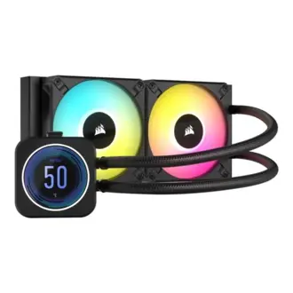 Vodeno hlađenje Corsair iCUE H100i Elite LCD XT, 2x120mm, Intel i AMD, crno