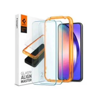 Zaštitno staklo za mobitel Spigen Glass Align Master Clear, za Samsung Galaxy A54 5G, okvir za instalaciju, 2 komada