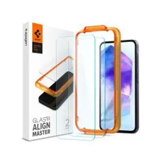 Zaštitno staklo za mobitel Spigen Glass tR AlignMaster, za Samsung Galaxy A55, okvir za instalaciju, 2 komada