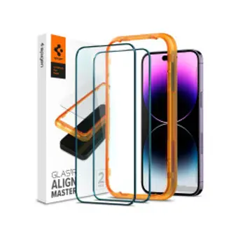 Zaštitno staklo za mobitel Spigen tR Align Master, za Apple iPhone 14 Pro, 2 komada + okvir za instalaciju