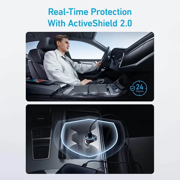 Auto punjač Anker 323, USB-A, USB-C, 30W, crni - Slika 5