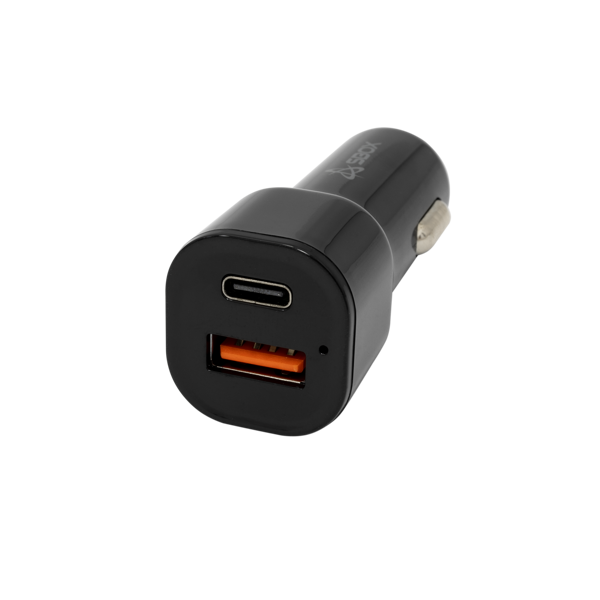 Auto punjač SBOX CC-038, USB-A, USB-C, 38W, crni - Slika 1