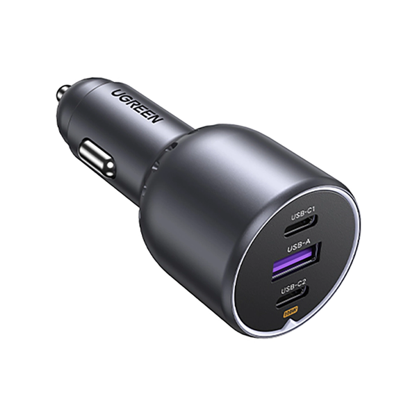 Auto punjač Ugreen 130W, USB-A, 2xUSB-C, 130W, crni - Slika 1