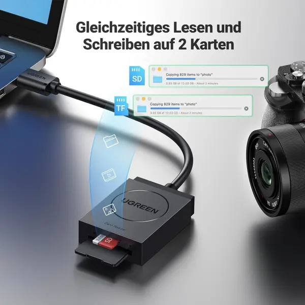 Čitač memorijskih kartica Ugreen 20250, SD/MicroSD, USB 3.0 - Slika 3