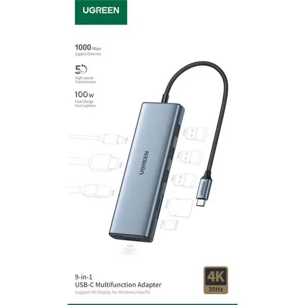Docking Ugreen 9-u-1, PD 100W - Slika 3