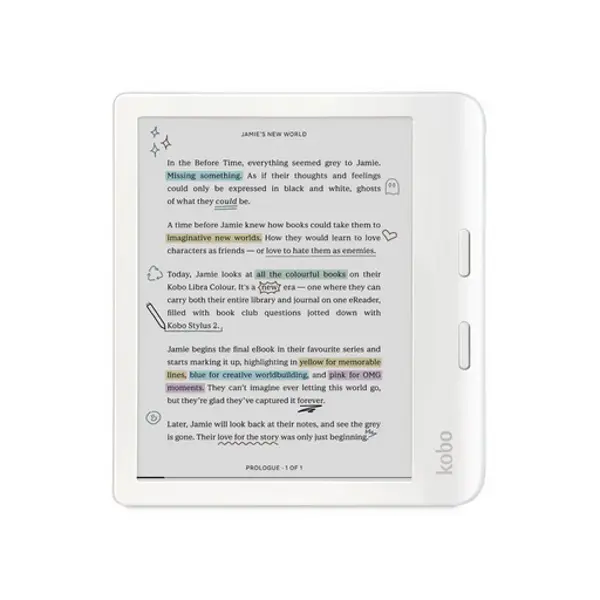 E-Book Reader Kobo Libra Colour, 7" Touch, 32GB, WiFi, white - Slika 1
