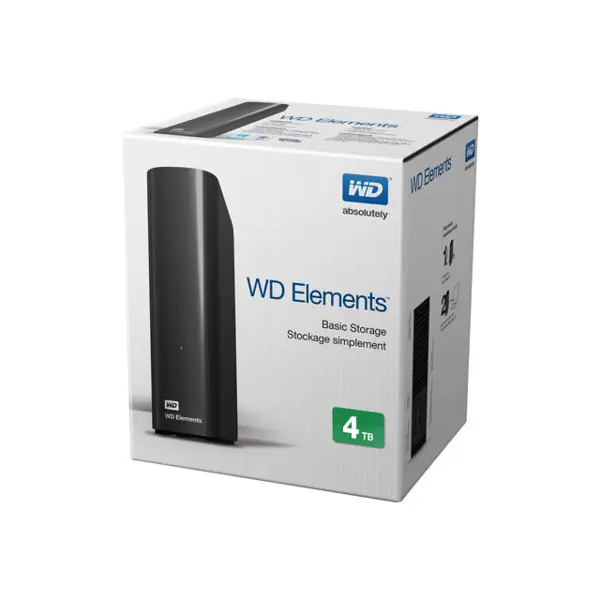 Eksterni disk WD Elements Desktop, 4TB, USB 3.0, crni, WDBWLG0040HBK-EESN - Slika 1
