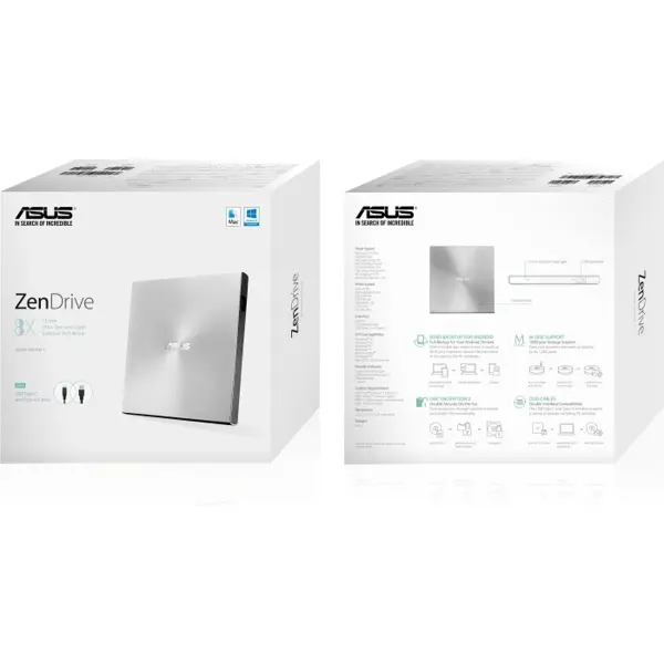 Eksterni optički uređaj Asus Zendrive U9M SDRW-08U9M-U, USB, sivi - Slika 6