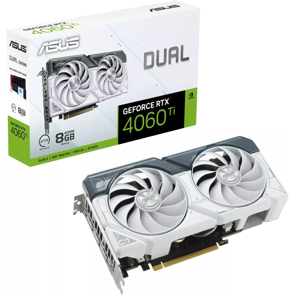 Grafička Asus GeForce RTX4060Ti Dual OC White, 8GB GDDR6 - Slika 1