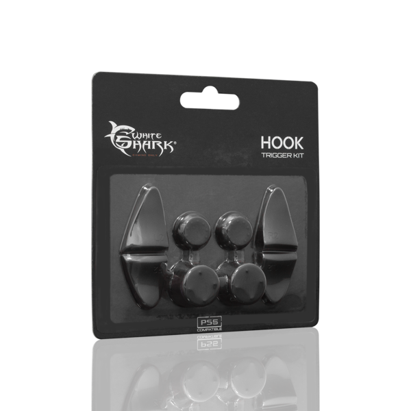 Gripovi za gljivice White Shark Hook PS5-513, silikonski/plastični, PS5, crni + produžeci za LR tipke - Slika 3