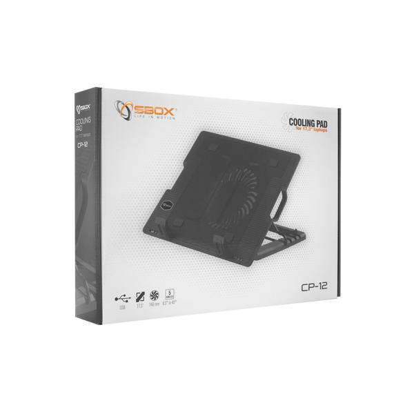 Hladnjak za prijenosno računalo SBOX CP-12, do 17.3", crni - Slika 12