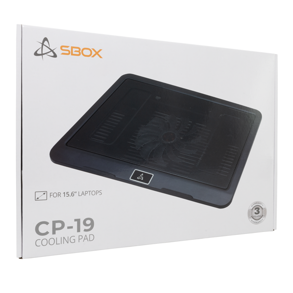 Hladnjak za prijenosno računalo SBOX CP-19, do 15.6", plavo LED, crni - Slika 6