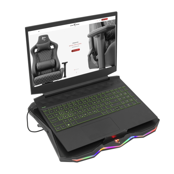 Hladnjak za prijenosno računalo White Shark GCP-03 Glacier, RGB, do 17.3", crni - Slika 4