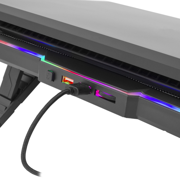 Hladnjak za prijenosno računalo White Shark GCP-03 Glacier, RGB, do 17.3", crni - Slika 5