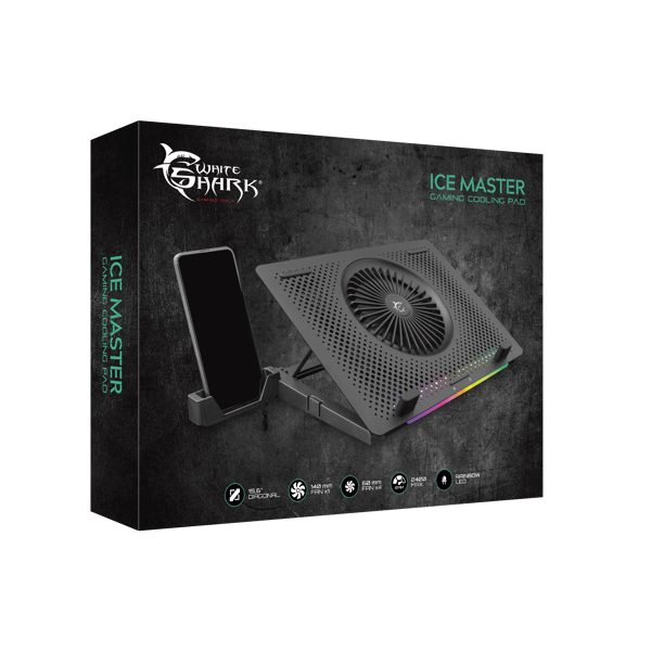Hladnjak za prijenosno računalo White Shark GCP-33 Ice Master, do 15.6", RGB, crni - Slika 7