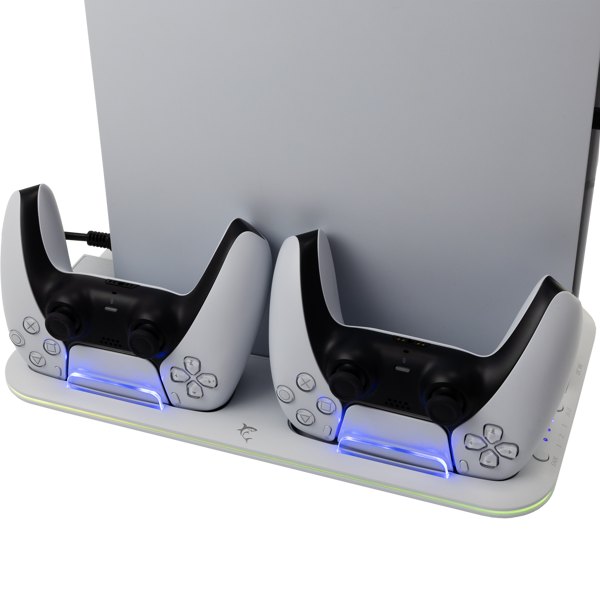 Hladnjak White Shark PS5-DZ504 Kimura, multifunkcijski, bijela/siva, kompatibilan sa PS5, 2 mjesta za punjenje, uključuje punjač, 15 slotova za igre - Slika 4