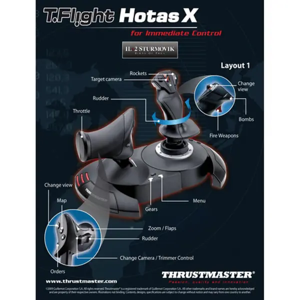 Joystick Thrustmaster T-Flight Hotas X, PC, PS3, crni - Slika 6