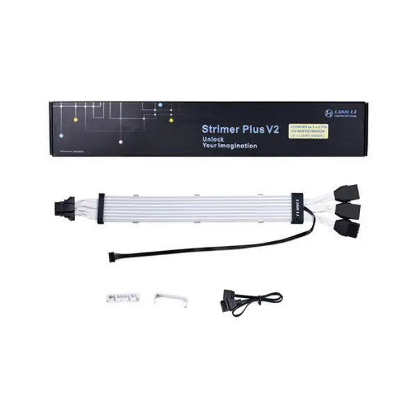 Kabel Lian Li Strimer Plus V2 12VHPWR, 3x8 na 16-Pin, 8 LED, RGB, 335mm - Slika 4