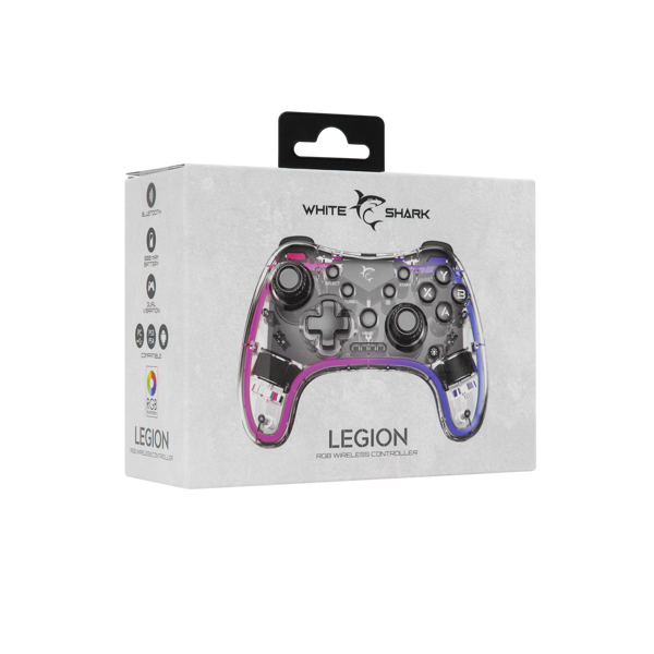 Kontroler White Shark GPW-8039 Legion Wireless, bežični, PC, PS3, PS4, Nintendo Switch, RGB, prozirni - Slika 8