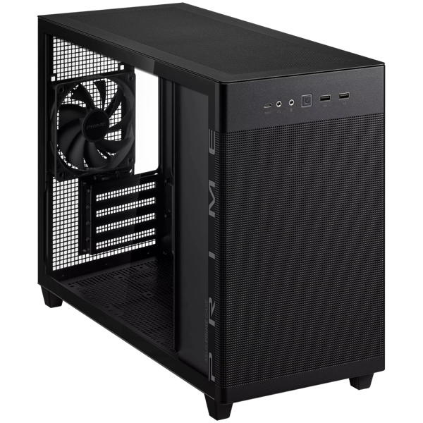 Kućište Asus Prime AP201 TG, Small tower, kaljeno staklo, bez napajanja, Micro ATX, crno - Slika 4