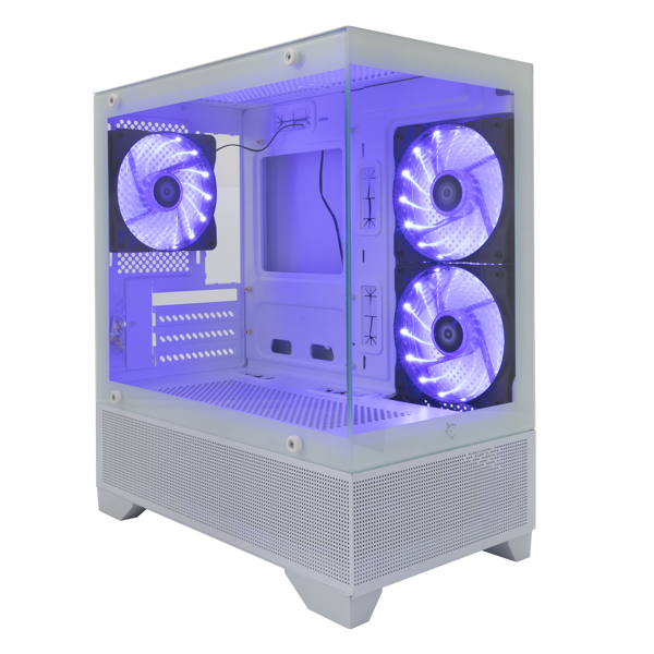 Kućište White Shark GCC-2304 Torpedo Vector, Midi tower, kaljeno staklo, bez napajanja, Micro ATX, bijelo - Slika 1