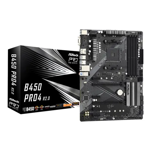 Matična ploča ASRock B450 Pro4 R2.0, AMD AM4, ATX - Slika 1