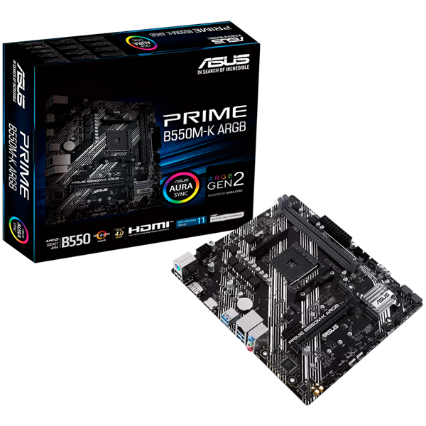 Matična ploča Asus Prime B550M-K ARGB, AMD AM4, Micro ATX - Slika 1