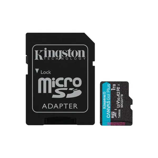 Memorijska kartica Kingston Canvas Go Plus, microSDHC, HC Class 10, 1TB + SD Adapter - Slika 1