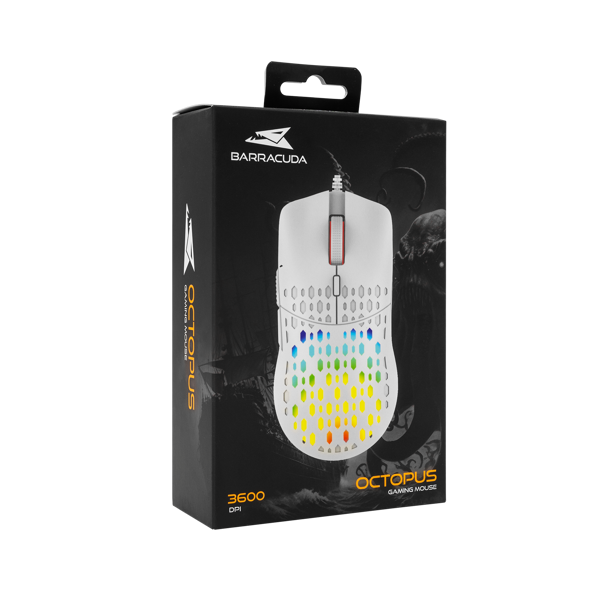 Miš Baracuda BGM-022 Octopus, žičani, gaming, 3600DPI, LED, bijeli - Slika 7