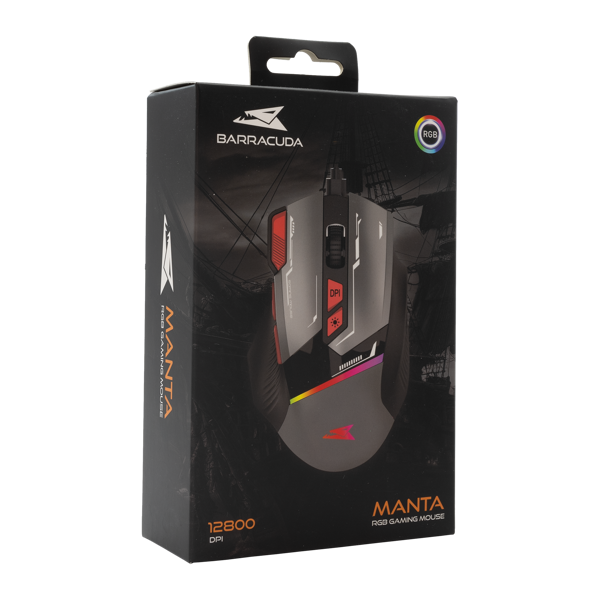 Miš Baracuda BGM-047 Manta, žičani, gaming, 12800DPI, RGB, sivi - Slika 6