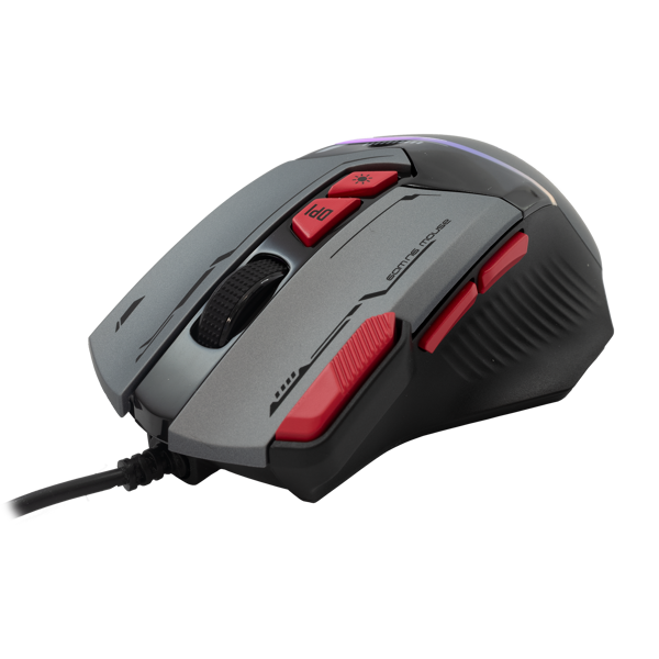 Miš Baracuda BGM-047 Manta, žičani, gaming, 12800DPI, RGB, sivi - Slika 4