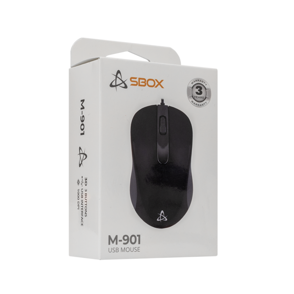 Miš SBOX M-901, žičani, crni - Slika 5
