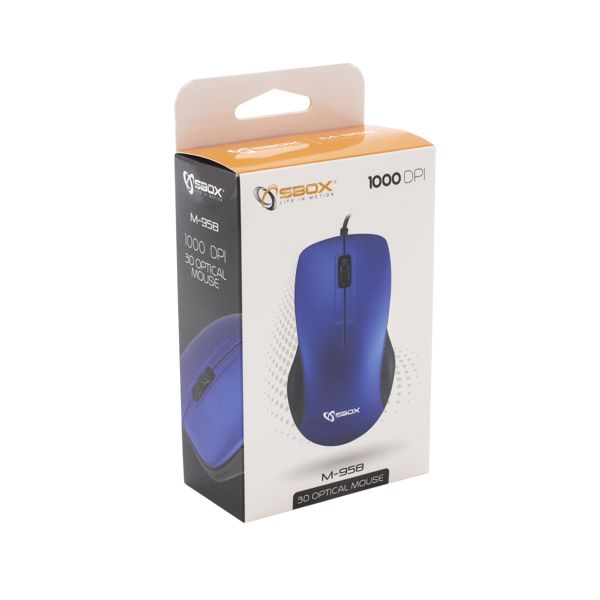Miš SBOX M-958, žičani, plavi - Slika 8
