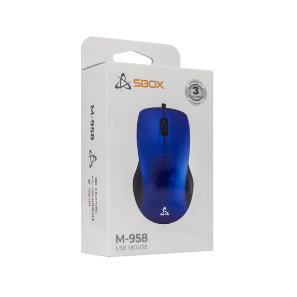 Miš SBOX M-958, žičani, plavi - Slika 7