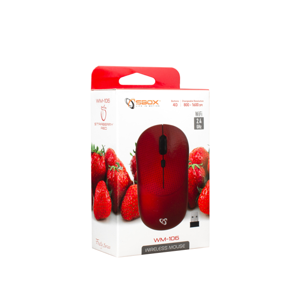 Miš SBOX WM-106R, bežični, crveni - Slika 8