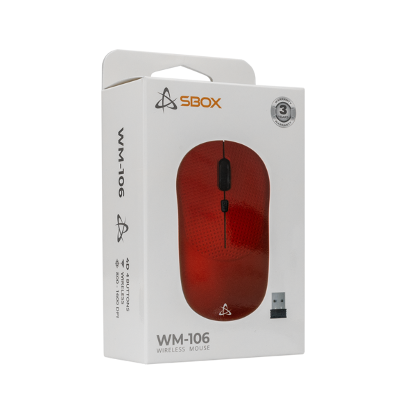 Miš SBOX WM-106R, bežični, crveni - Slika 7