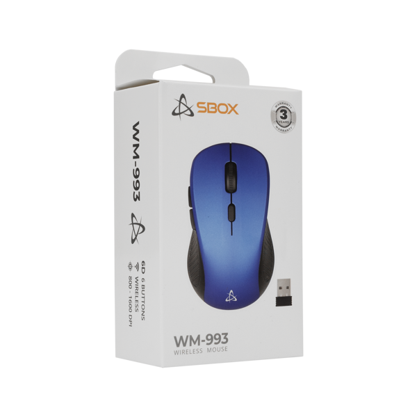 Miš SBOX WM-993, bežični, plavi - Slika 6