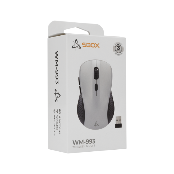 Miš SBOX WM-993, bežični, srebrni - Slika 6