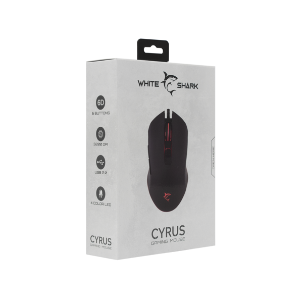 Miš White Shark GM-3001 Cyrus, žičani, gaming, 3200DPI, LED, crni - Slika 7