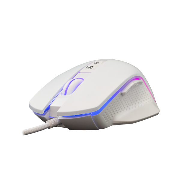 Miš White Shark GM-5009 Gareth, žičani, gaming, 6400DPI, RGB, bijeli - Slika 2