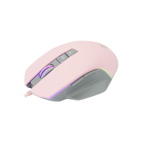 Miš White Shark GM-5009 Gareth, žičani, gaming, 6400DPI, RGB, rozi - Slika 3